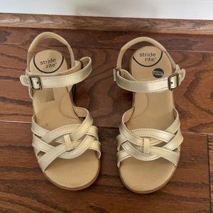 Excellent condition Stride Rite Gold Millie Sandals size 13